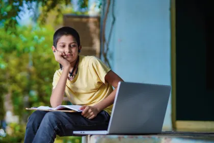 Boy with laptop