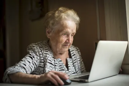 Senior with laptop