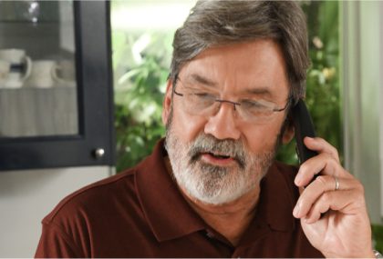 Salesman on a tablet