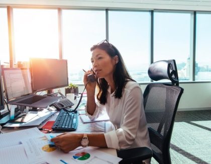 Woman working in a office