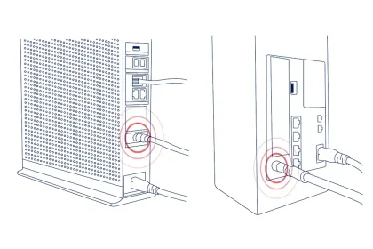 Sketch of a coaxial cable highlighted on modem